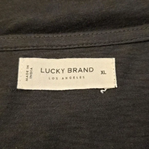 Lucky Brand Embroidered Boho Peasant Blouse Dark Gray XL Festival Summer NWT - Picture 8 of 11